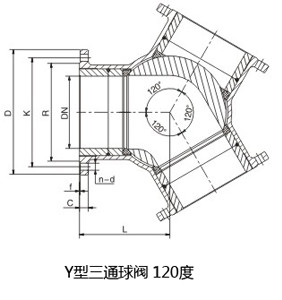 氣動(dòng)Y型120三通球閥(圖1)